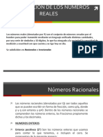 Clasificación de los números reales en racionales e irracionales