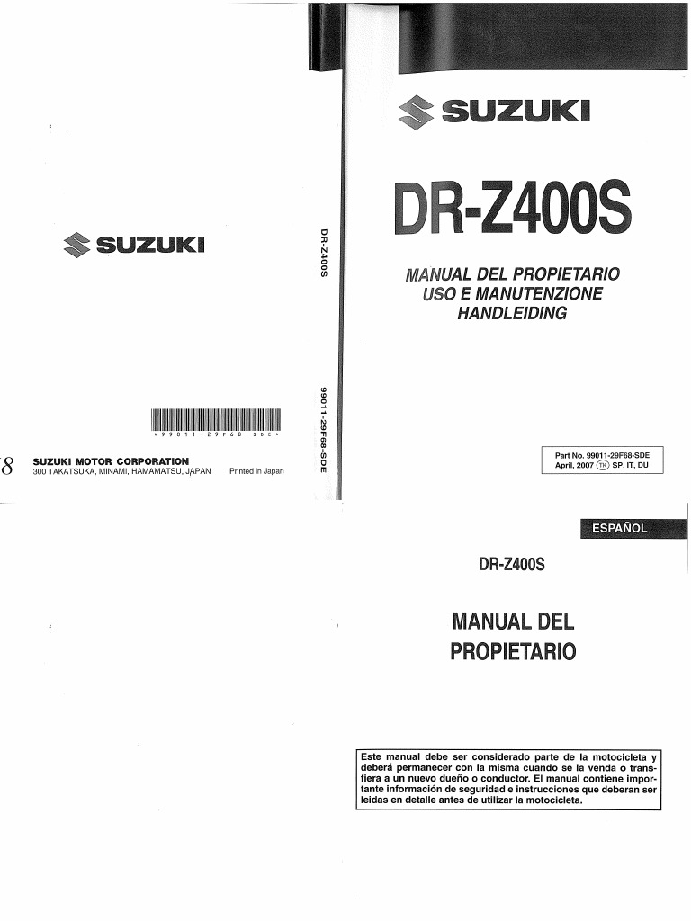 チョコミント様専用】SUZUKI DR-Z400S サービスマニュアル 【公式通販】