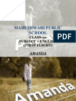 Maheshwari Public School: CLASS-10 Subject - English (First Flight)