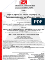 Certificado Homologação Cabos LABEFER