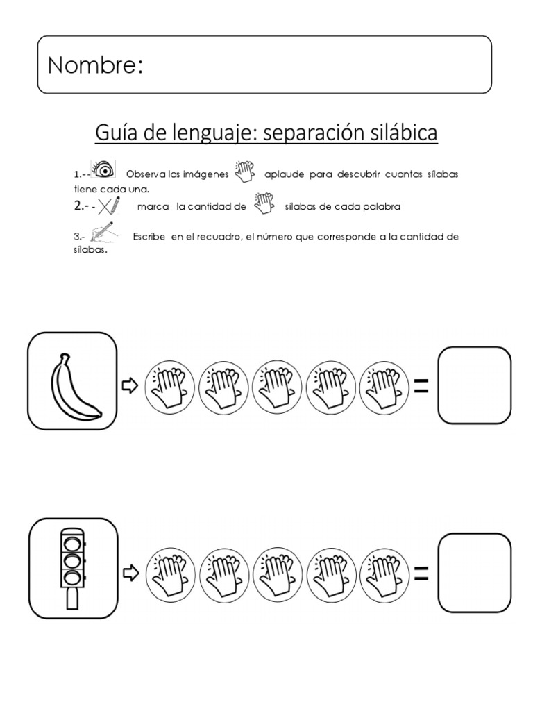 Guía de Lenguaje Separación Silábica 05-05-2020 | PDF