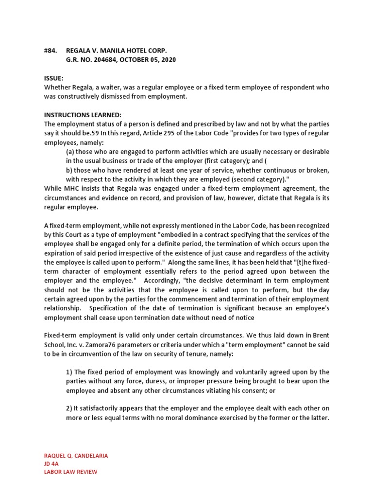 determining-employee-status-regala-v-manila-hotel-corp-pdf