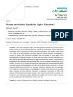 Education Sciences: Women and Gender Equality in Higher Education?