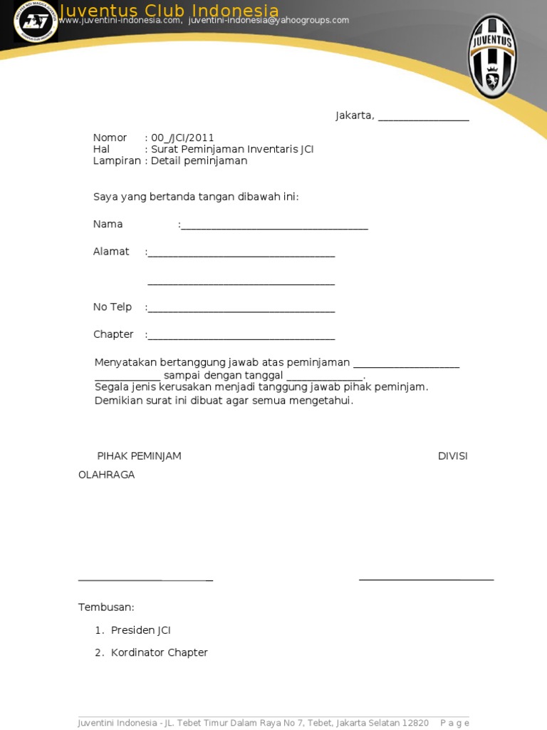 surat kerusakan barang inventaris laporan Peminjaman Surat inventaris