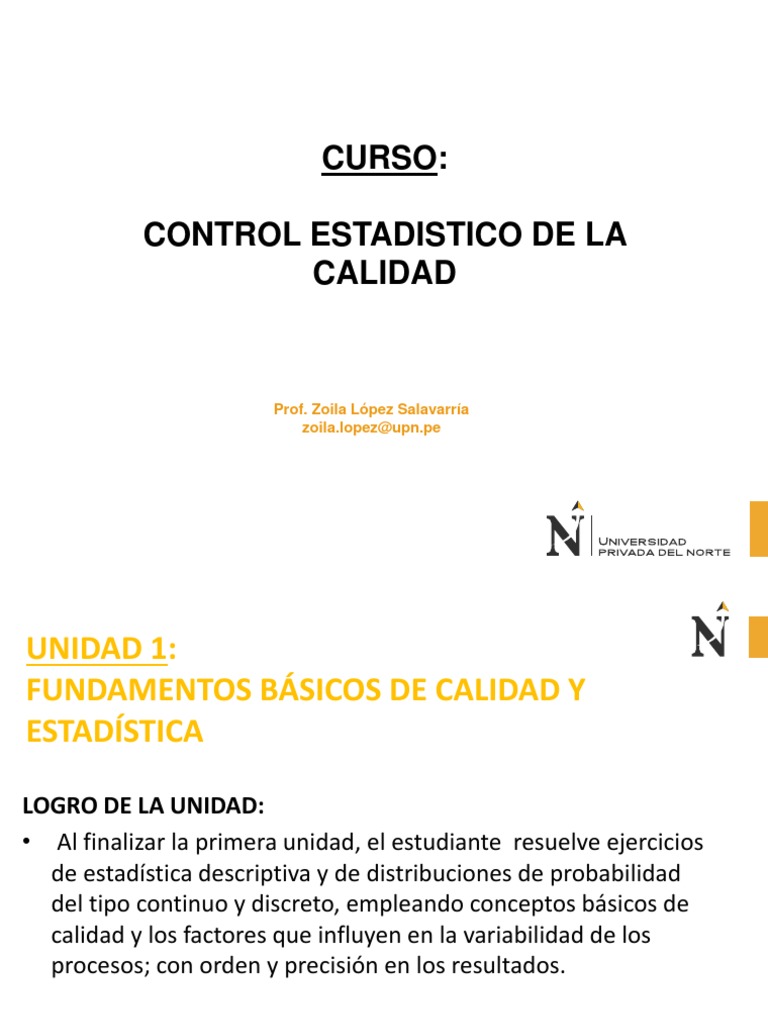 Fundamentos de Control Estadístico | PDF | Calidad (comercial ...