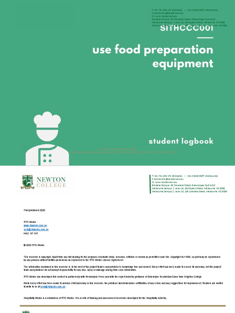 Task Completed SITHCCC001 Student Logbook | PDF | Foods | Cooking