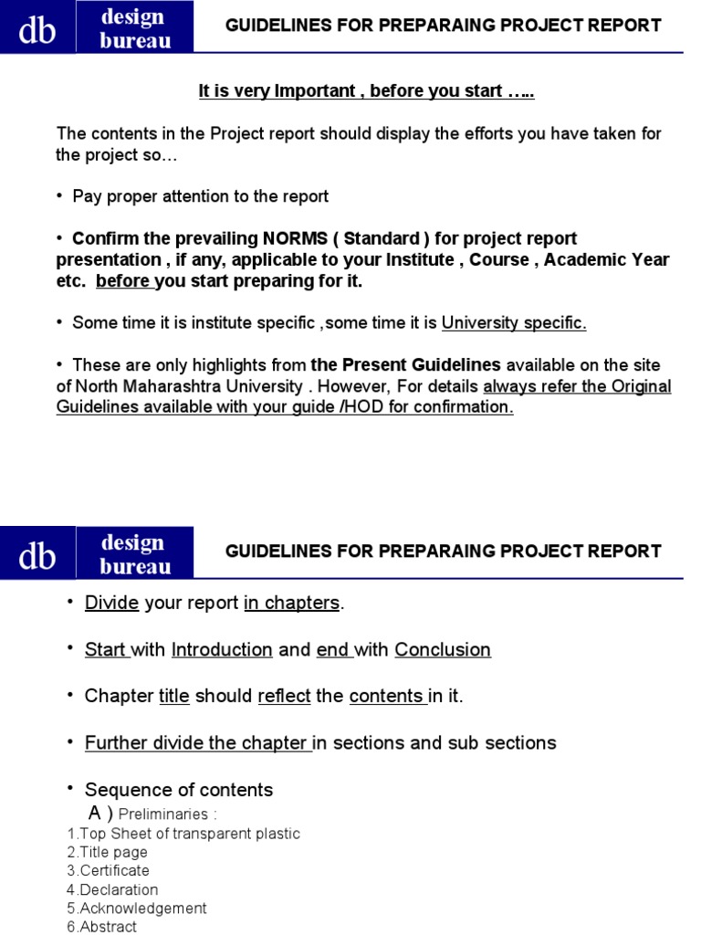 Project Report Preparation Guidelines | PDF | Thesis | Writing