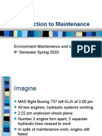 Introduction To Maintenance: Environment Maintenance and Safety 6 Semester Spring 2020