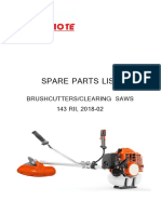 SPARE PARTS LIST FOR BRUSHCUTTERS AND CLEARING SAWS