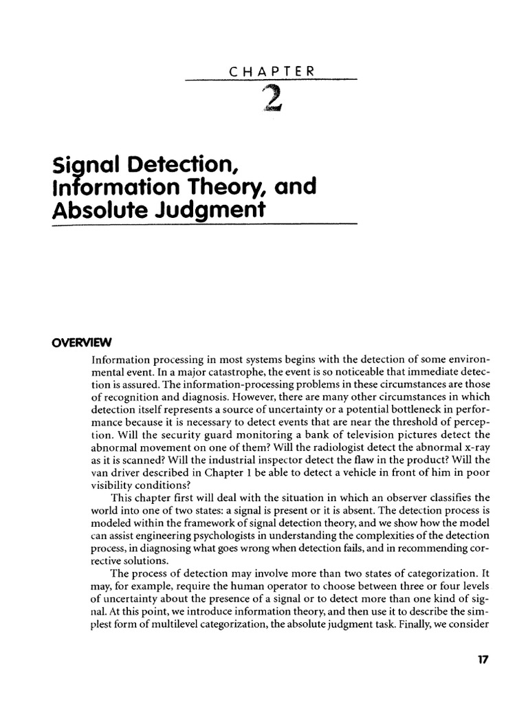 Signal Detection Theory | PDF