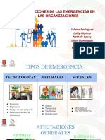 Afectaciones de Las Emergencias en Las Organizaciones