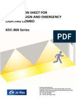 Specification Sheet For Led Salida Sign and Emergency Lighting Combo KDC 860 Series