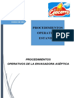 Procedimiento Estandar de Operación de Envasadora Aséptica