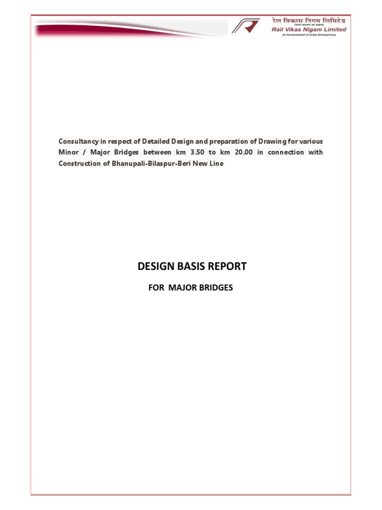 Design Basis Report for Major Bridges | PDF | Concrete | Reinforced ...