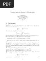 Complex Analysis Handout 7 Path Integrals