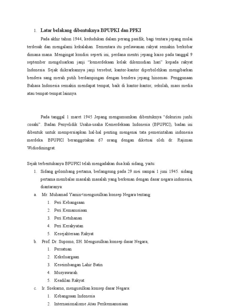 Latar Belakang Dibentuknya Bpupki Dan Ppki Pdf