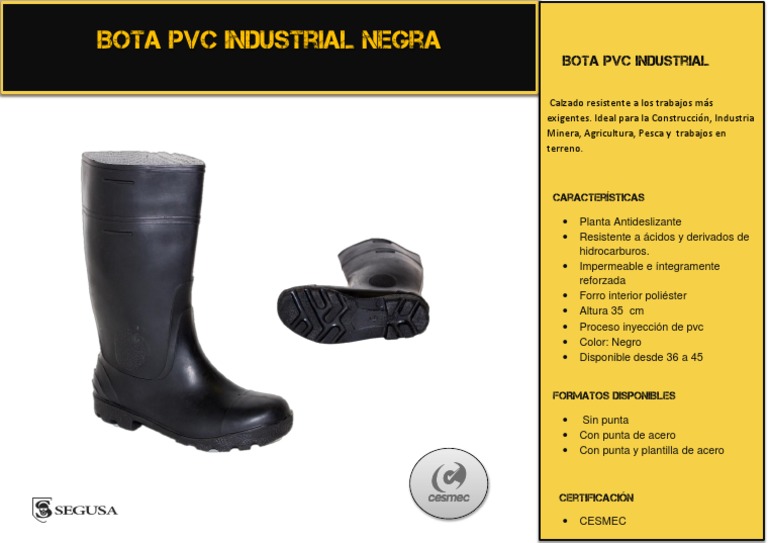 BOTA PVC INDUSTRIAL FICHA TECNICA PDF