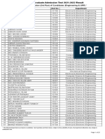 Department Allocation (3rd Run) of Candidates (Engineering & URP)