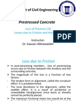 (8) Loss of Prestress (4) Loss due to friction and Anchorage 