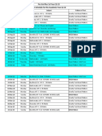 Pre Uni Plus 1st Year 22-23 Test Schedule