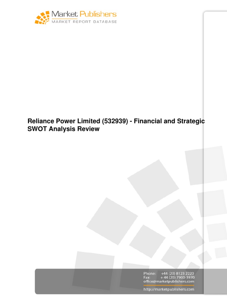 Reliance Power SWOT & Financial Analysis | PDF | Swot Analysis ...
