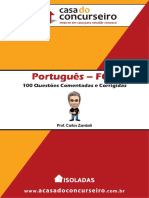 PORTUGUÊS - FGV - 100 QUESTÕES CORRIGIDAS E COMENTADAS