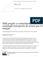 TSE Propõe a Comandantes Das PMs Restringir Transporte de Armas Por CACs Na Eleição
