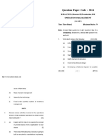 Question Paper Code: 3811: Operations Management