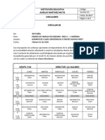 Horarios de clases sincrónicas colegio Aurelio Martínez