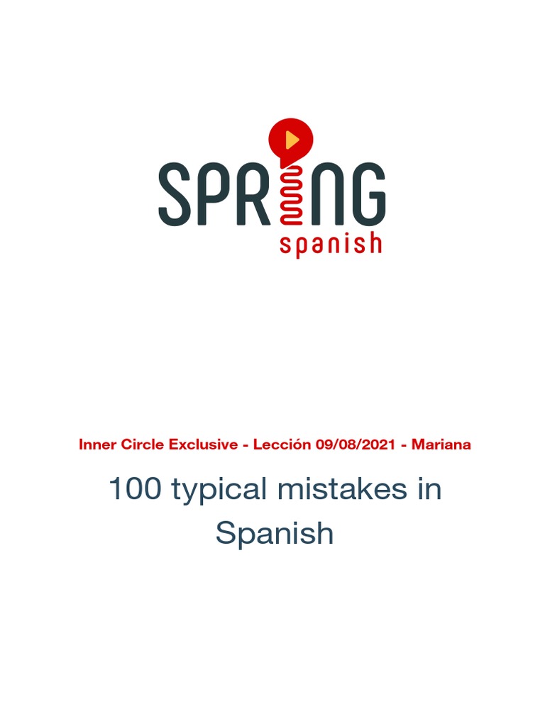 100 Typical Mistakes in Spanish PDF