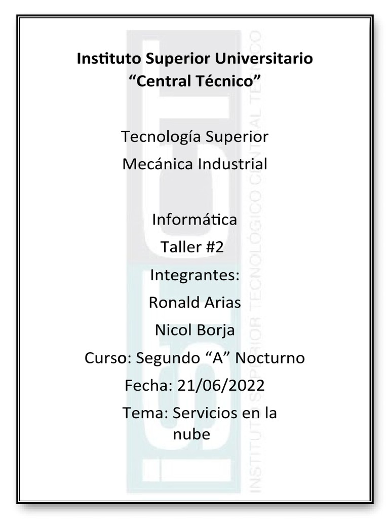Taller | PDF | Computación en la nube | Informática