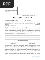 Missouri Warranty Deed: Recording Requested by