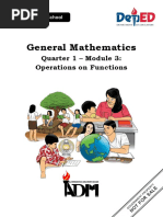 General Mathematics: Quarter 1 - Module 3: Operations On Functions