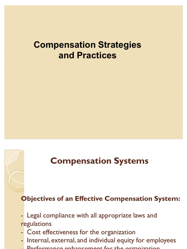 Compensation Strategies and Practices (Session 8) | PDF