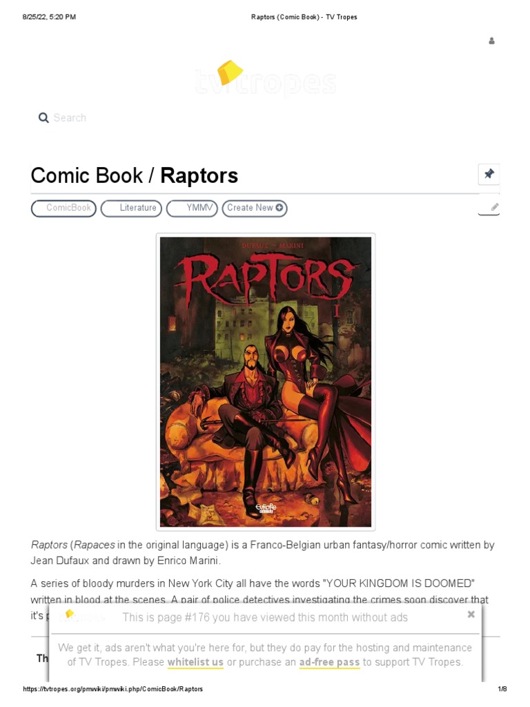 Raptors (Comic Book) - TV Tropes | PDF | Vampires