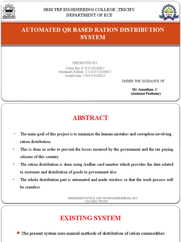 Automated QR Ration Distribution System | PDF | Automation | Electronic ...