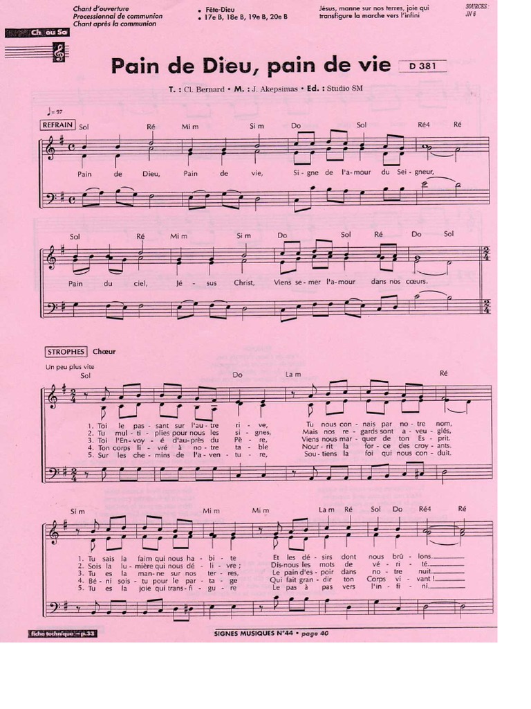 Pain de Dieu Pain de Vie D381 PDF