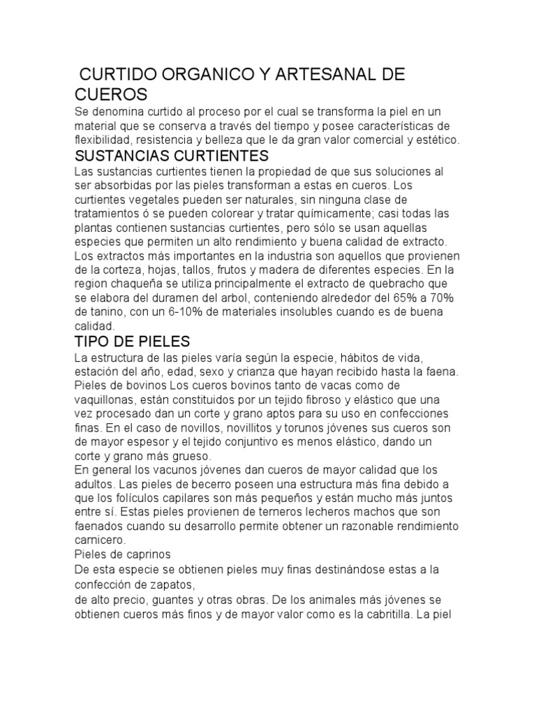 Curtido de Piel. PDF Vacas Piel