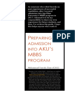 Preparing For Admission Into AKU's MBBS Program
