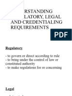 Report Understanding Regulatory, Legal and Credentialing Requirements