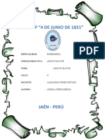 I.E.S.T.P "4 DE JUNIO DE 1821": Especialidad Unidad Didáctica Tema Ciclo Docente Alumna