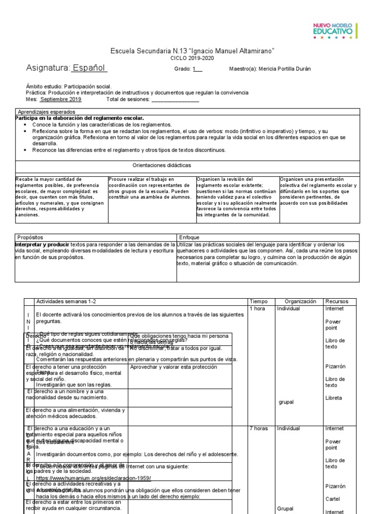 1 Er Trim ESPAÑOL PDF Narración Información