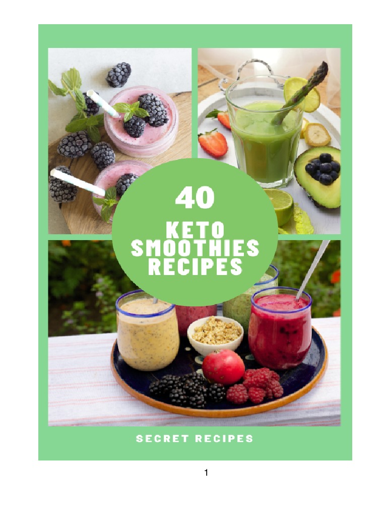 40 Keto Smoothies Recipes PDF Smoothie Low Carbohydrate Diet