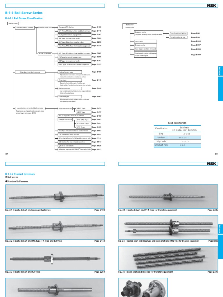 Ball Screw Classification and Series PDF Screw Industrial Processes