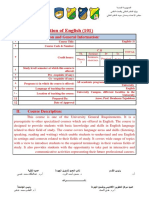 Course Specification of English (101) : I. Course Identification and General Information