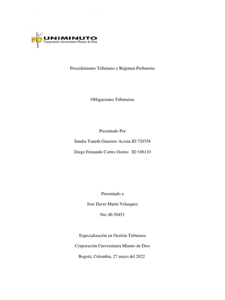 Obligaciones Tributarias en Colombia | PDF | Impuestos | Economias