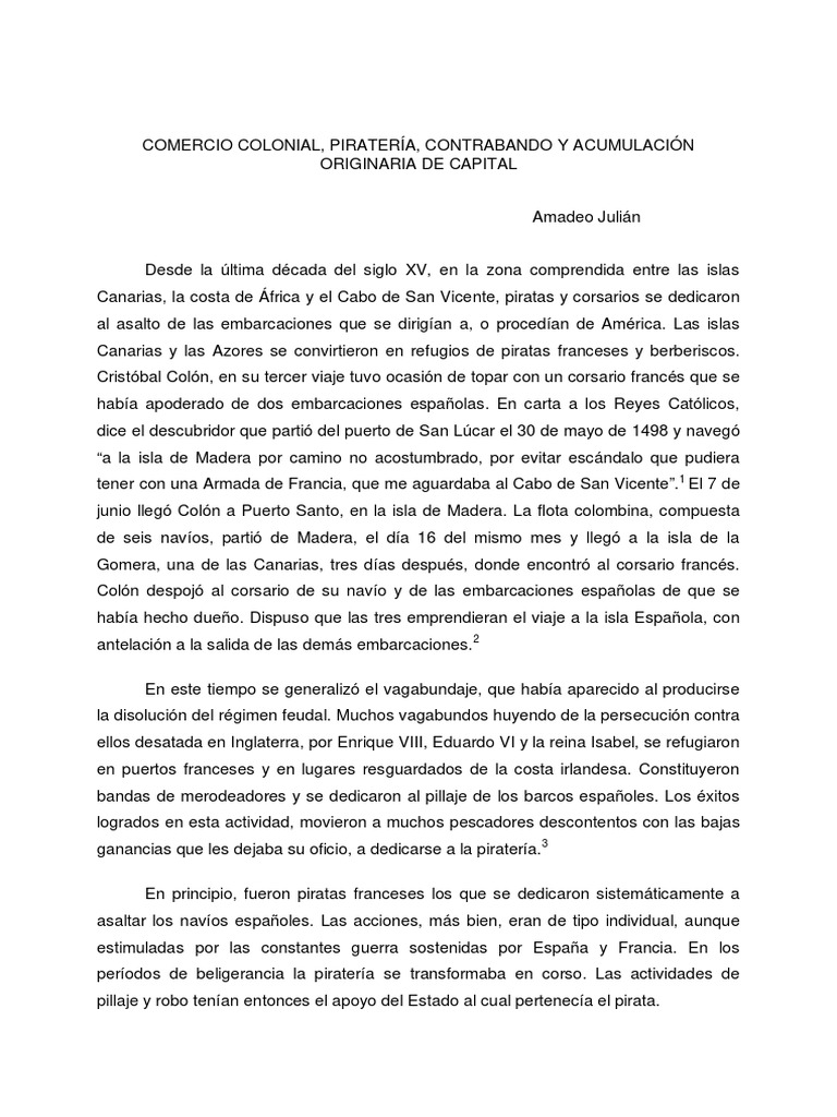 Comercio Colonial Pirateria Contrabando | PDF | Piratería | Francis Drake