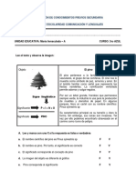 Evaluación conocimientos previos secundaria comunicación lenguajes