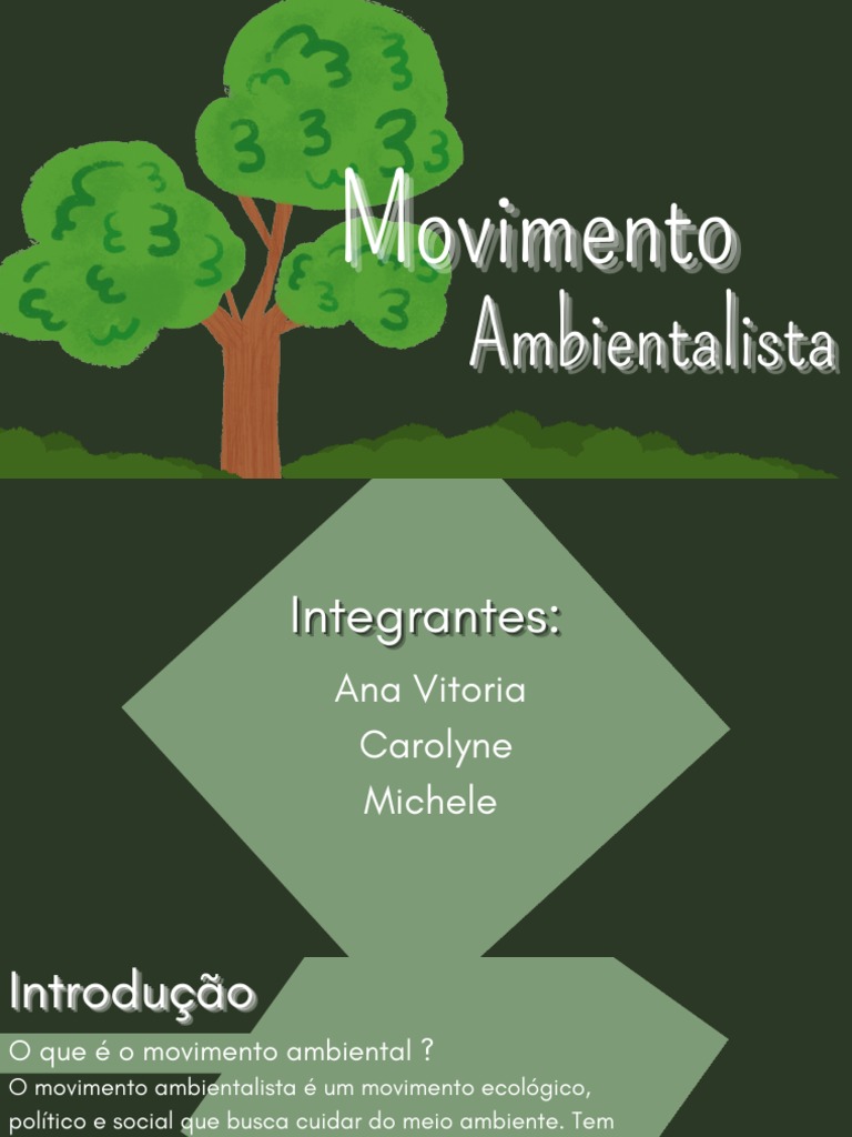 Slide Sobre o Movimento Ambiental | PDF | Movimento ambientalista | Brasil
