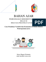 PBO - Pertemuan 4 - Materi Penulisan Variabel Dan Konstanta Bahasa Java